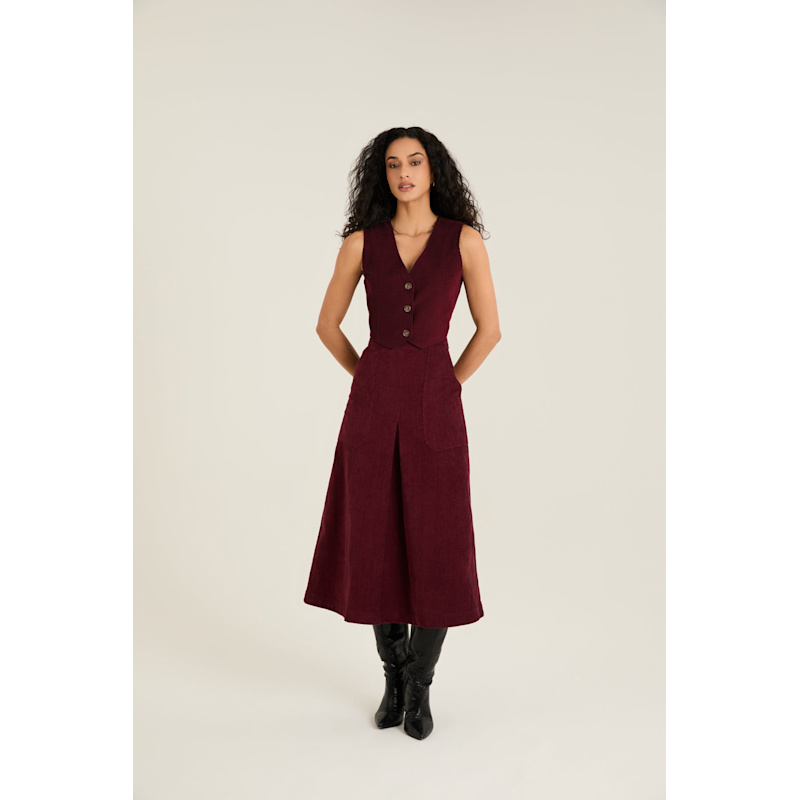 Thumbnail of Milan Burgundy Skirt image