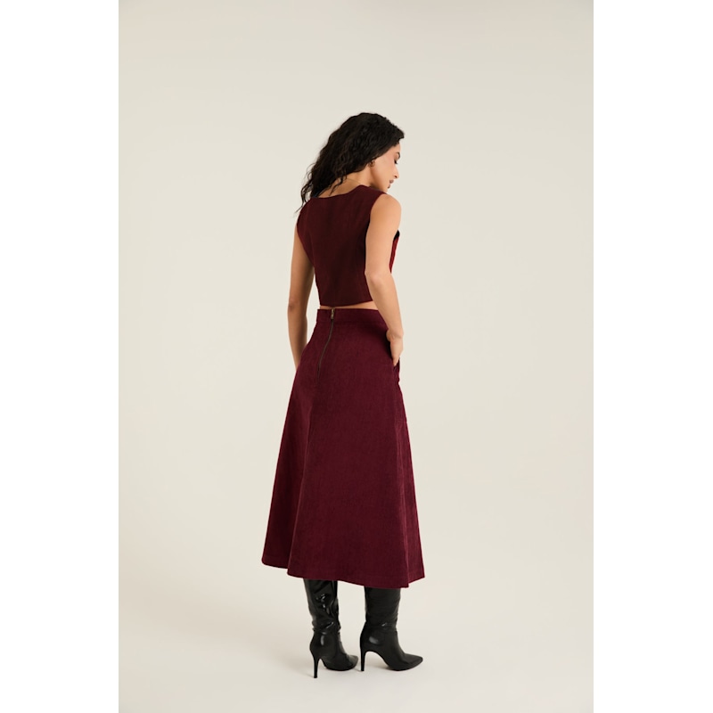 Thumbnail of Milan Burgundy Skirt image