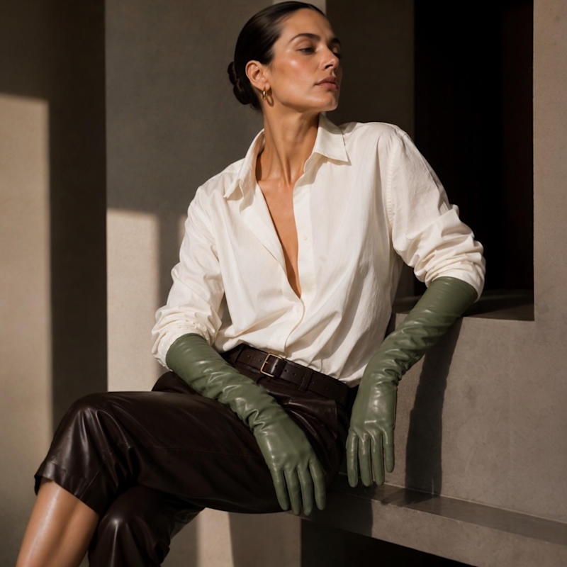 best leather dress gloves Milana Opera-Length sparkly evening dress