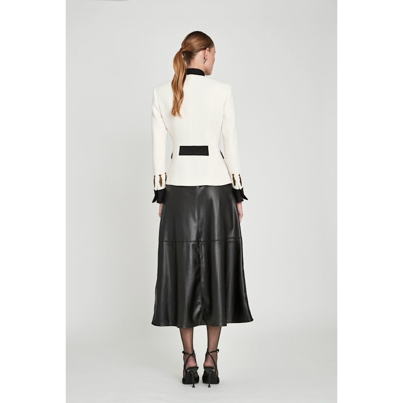 Thumbnail of Ivory Military Tailored Blazer With Gold Embroidery image