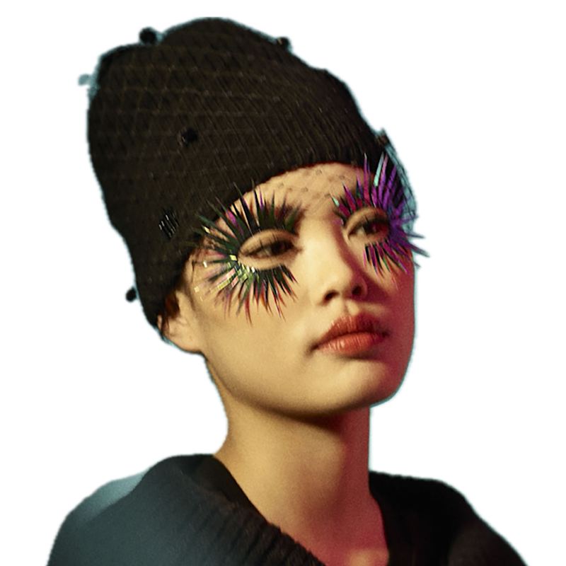 Thumbnail of Mina Veiled Beanie Black image