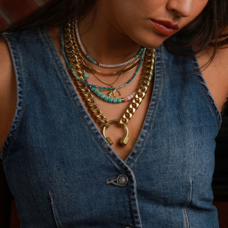 Thumbnail of Mini Beaded: Apatite & Amazonite Necklace image