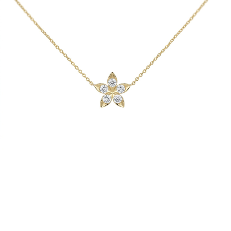 Thumbnail of Mini Bloom™ Moissanite Gold Vermeil Flower Necklace image