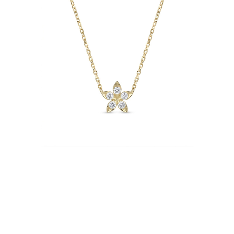 Thumbnail of Mini Bloom™ Moissanite Gold Vermeil Flower Necklace image