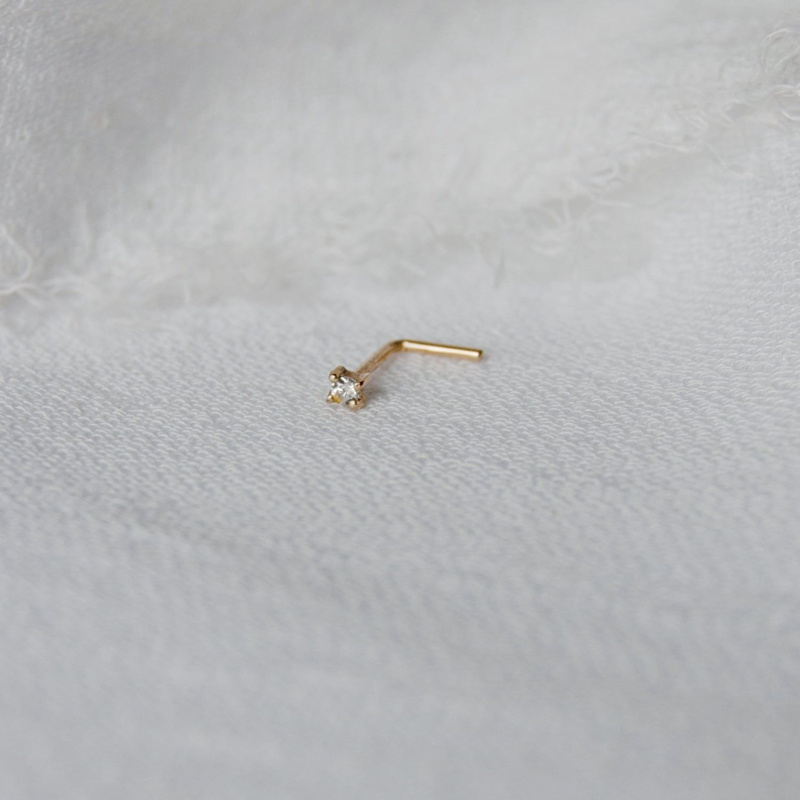 Thumbnail of Mini Diamond Nose Stud 9K Gold image