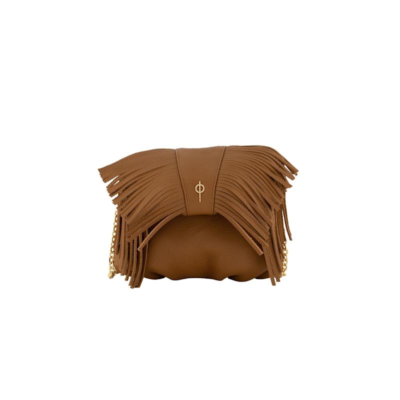 Thumbnail of Mini Fringe Leather Crossbody Bag - Tan image