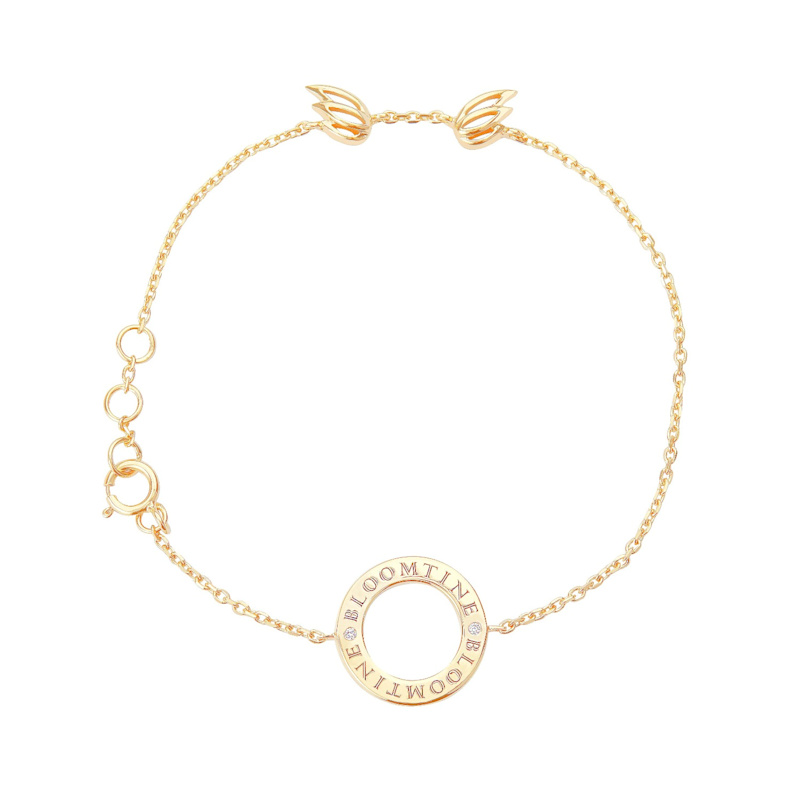 Thumbnail of Mini Halo Wings™ Diamond Gold Vermeil Angel Bracelet image