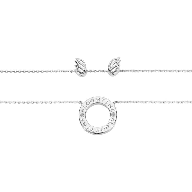 Thumbnail of Mini Halo Wings™ Diamond Sterling Silver Angel Necklace image