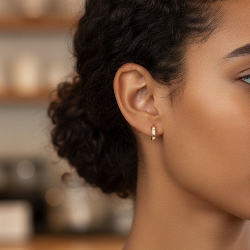Thumbnail of Mini Halo Wings™ Sterling Silver Halo Huggie Earrings image