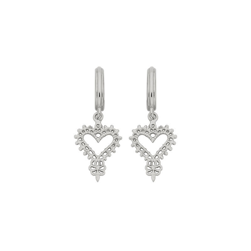 Thumbnail of Mini Heart Hoops Silver image