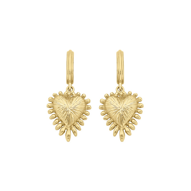 Thumbnail of Mini Heart Rays Earrings Gold image
