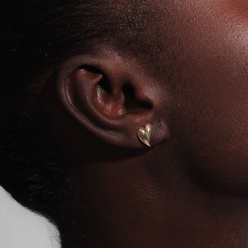 Thumbnail of Mini Heart Stud Earrings In Gold image