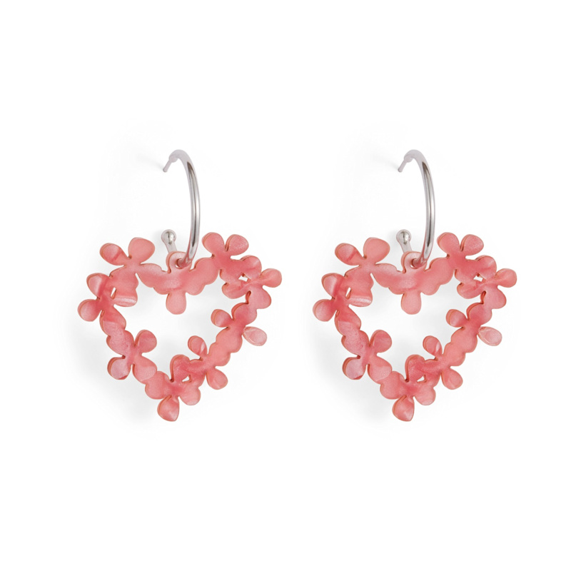 Thumbnail of Mini Hearts In Flowers - Pink Pearl & Silver image