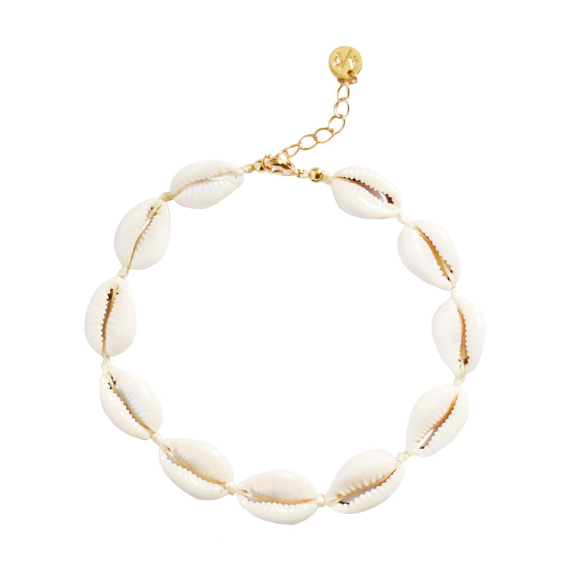 Thumbnail of Mini Natural Shell Anklet On Colored Cord - Rainbow image
