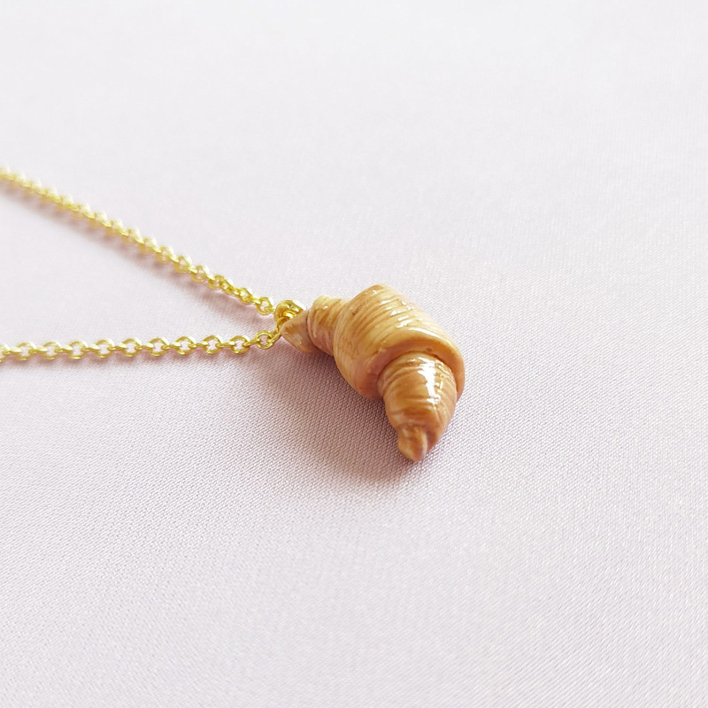 Thumbnail of Mini Porcelain Croissant Necklace image