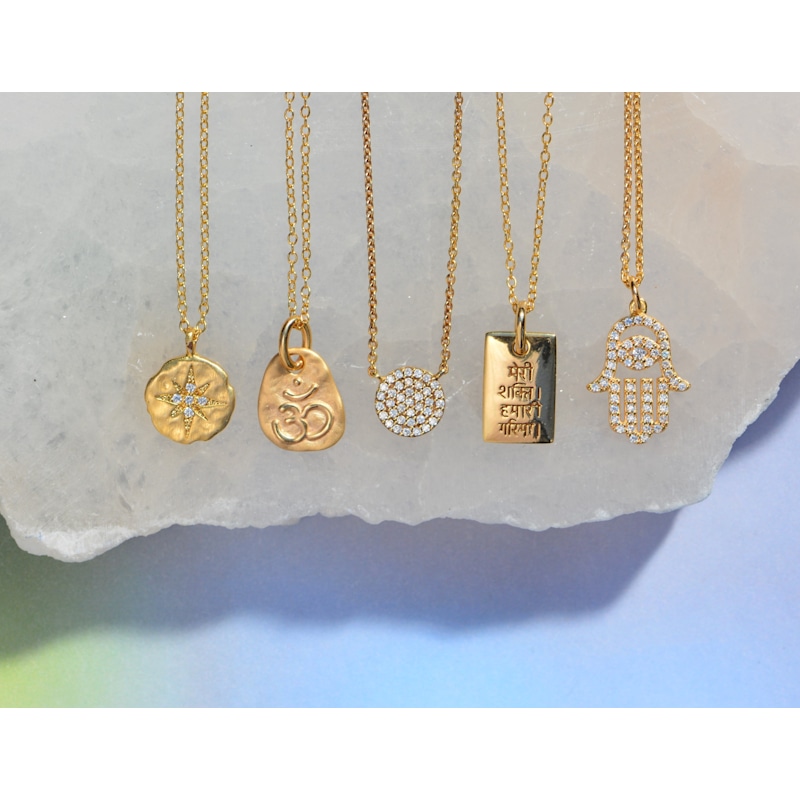 Thumbnail of Pave Disk Necklace - Silver image