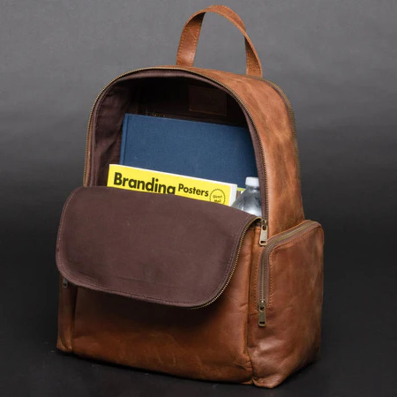 Thumbnail of Minimal Handmade Leather Backpack For Everyday - Minelli image