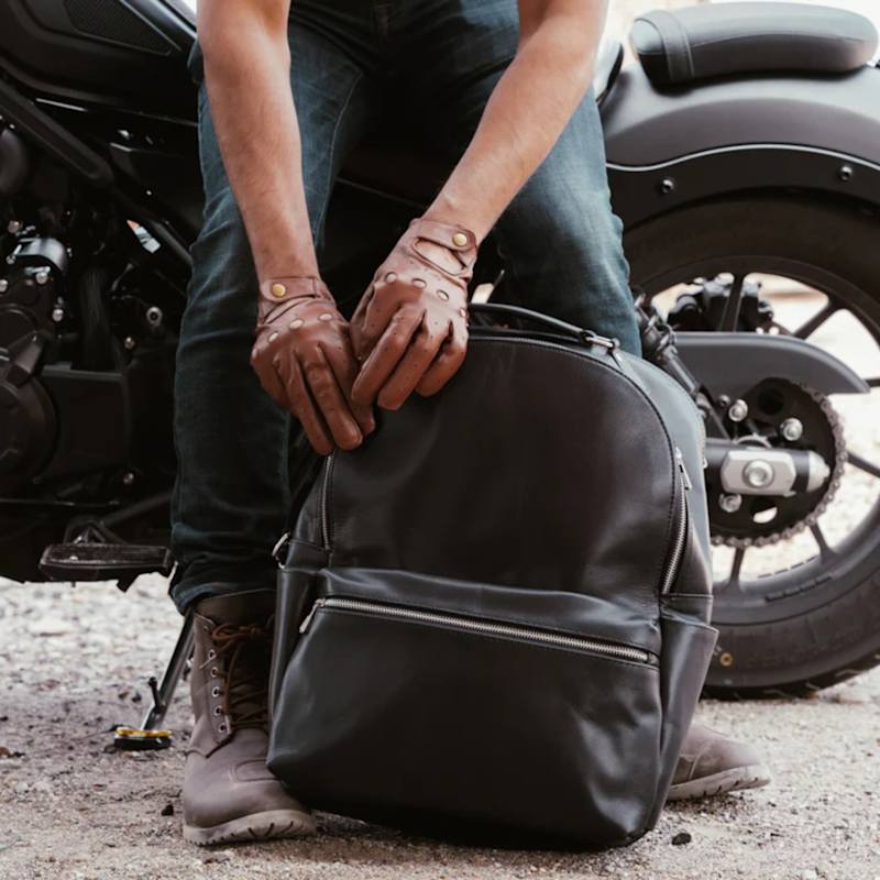 Leather Backpack Best Motorbike Rucksack Black Leather Backpack