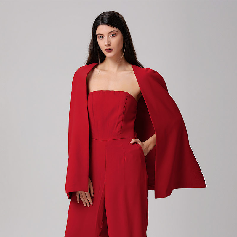 Thumbnail of Minimalist Evening Cape - Red image