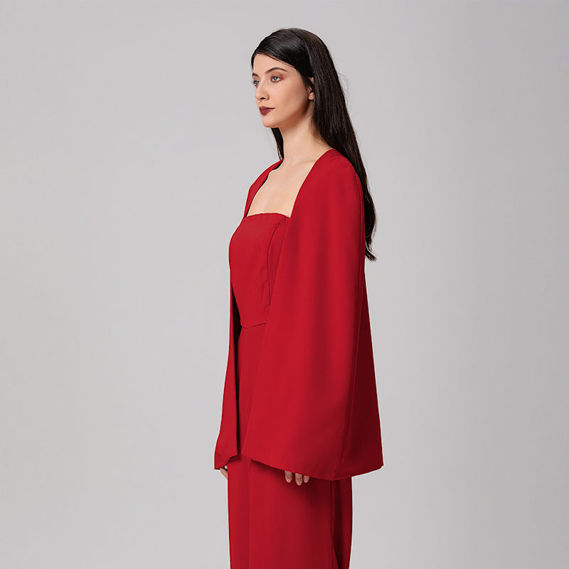 Thumbnail of Minimalist Evening Cape - Red image