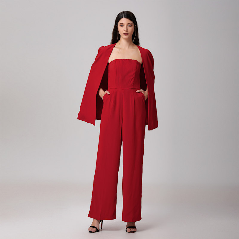 Thumbnail of Minimalist Evening Cape - Red image