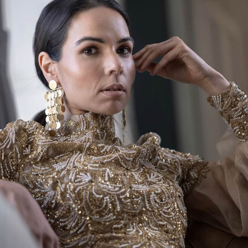Thumbnail of Minted Coin Gold Plated Chandelier Earrings image