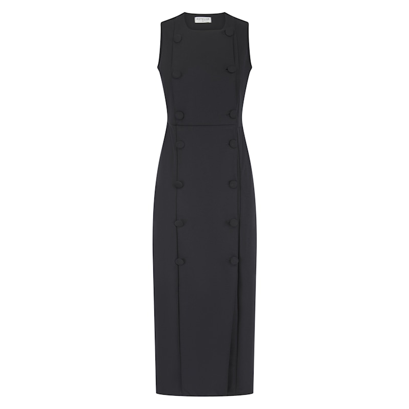 Thumbnail of Tailored Button Down Midi Dress In Black image