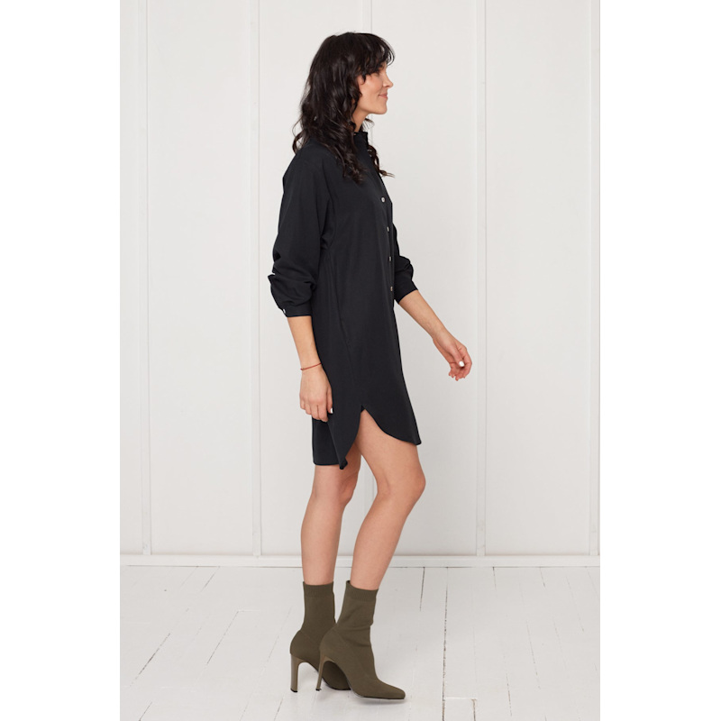 Thumbnail of Mira Mini Tencel Shirt Dress In Black image