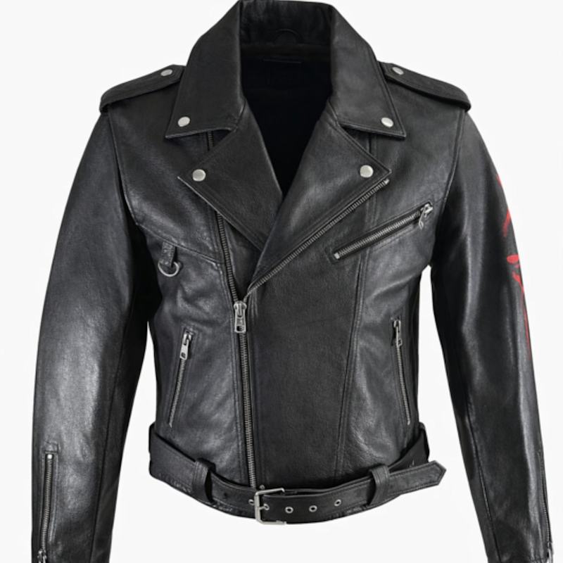 Misfits X Divinity Hand-Painted Biker Jacket | ZastaStudio | Wolf