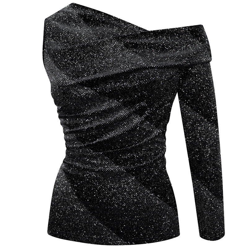Thumbnail of Open Season Black Velvet One Sleeve Top image