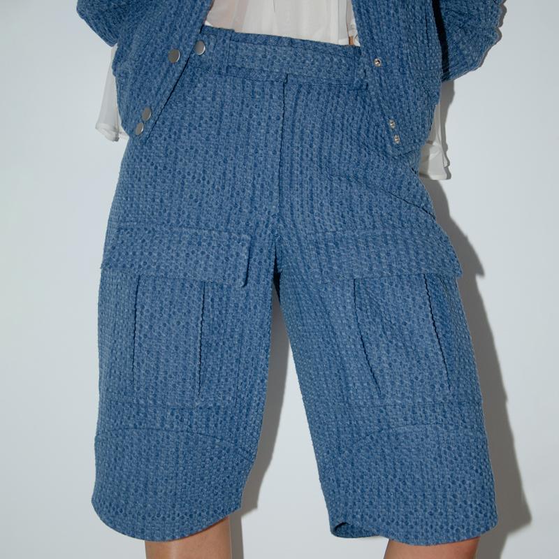 【louren】flower jacquard half pants Louren Flower Jacquard Half Pants