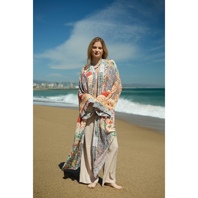 Thumbnail of Mixed Floral Long Kimono Duster image