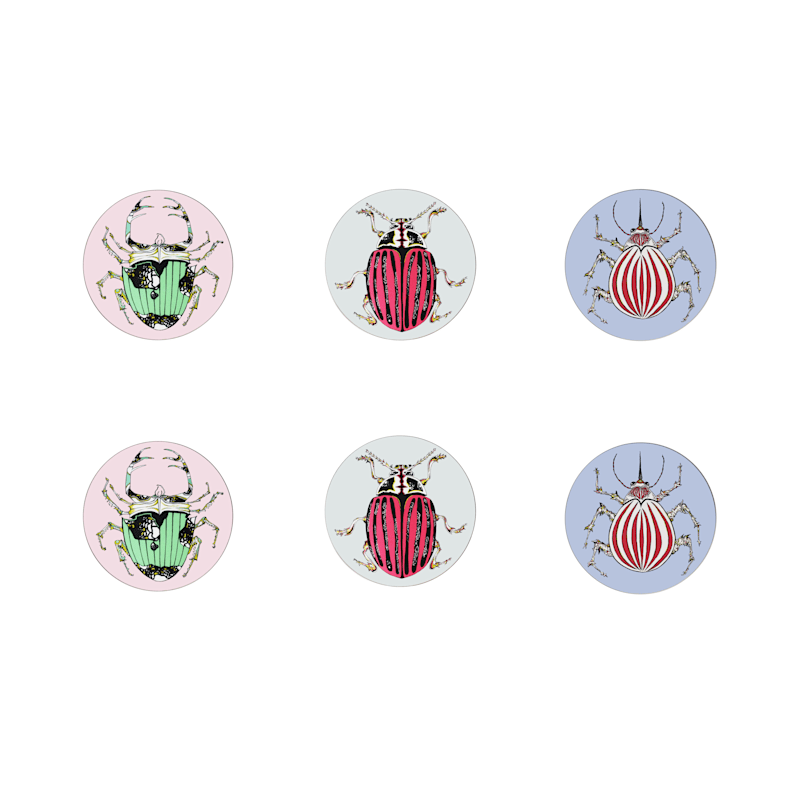 Thumbnail of Mixed Set Of Six Beetle Coasters image