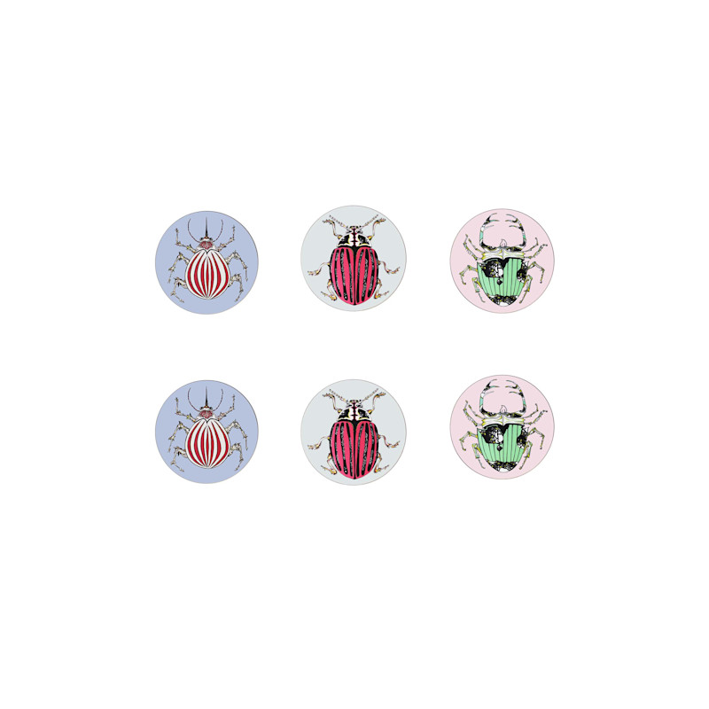 Thumbnail of Mixed Set Of Six Beetle Coasters image