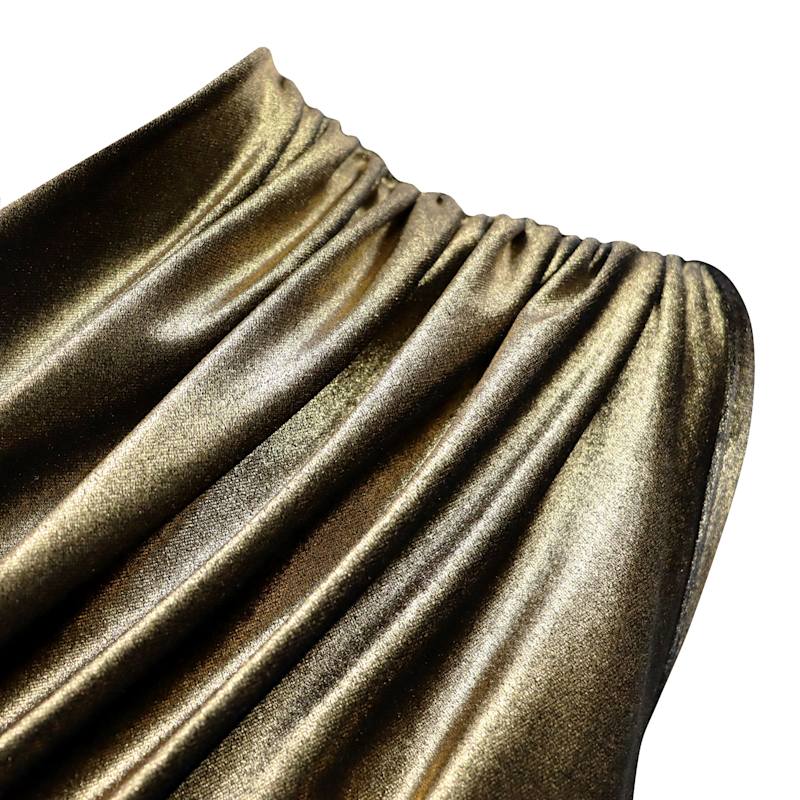 Thumbnail of Mixed Signals Gold Velvet One Shoulder Top image