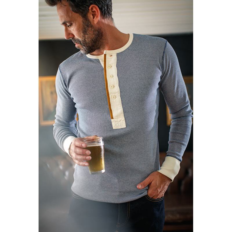 &Sons Wilder Henley Ticking Blue | &SONS Trading Co | Wolf