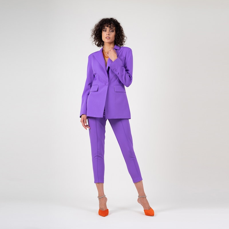 Blazer Lilac Ladies Suit Mango Suit Jacket With Buttons Light