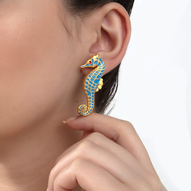 Thumbnail of Light Blue Seahorse Earrings image