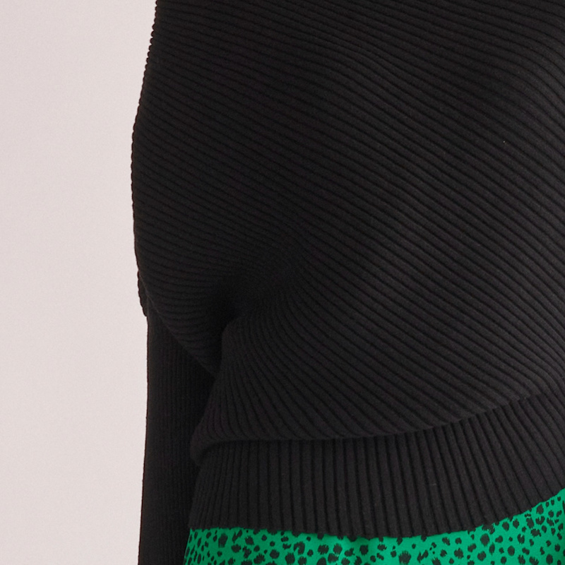 Thumbnail of Draped Knitted Jumper In Black image