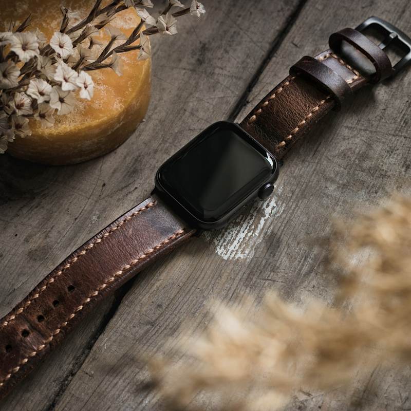 Custom Made Apple Watch Strap - Antique Brown | Roarcraft  display picture 3