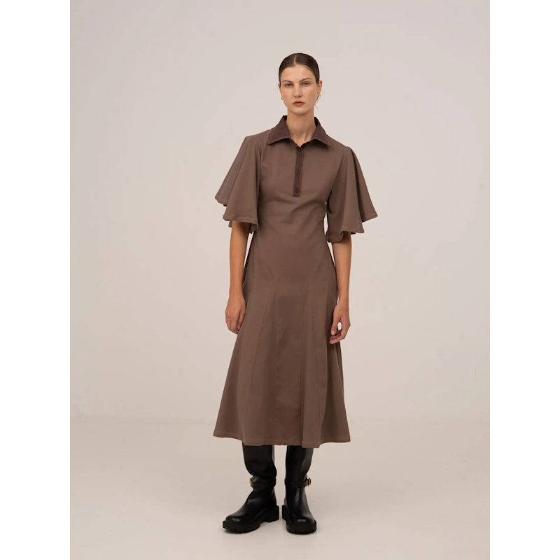 Thumbnail of Mocha Brown Midi Dress image