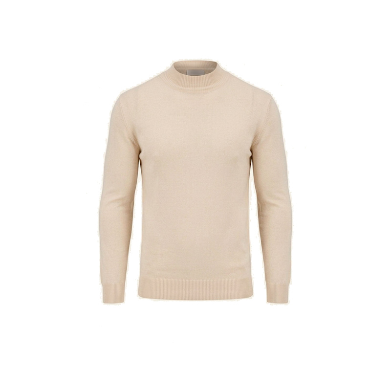 Mock Neck Relaxed Sweater - Beige | Ron Tomson | Wolf & Badger