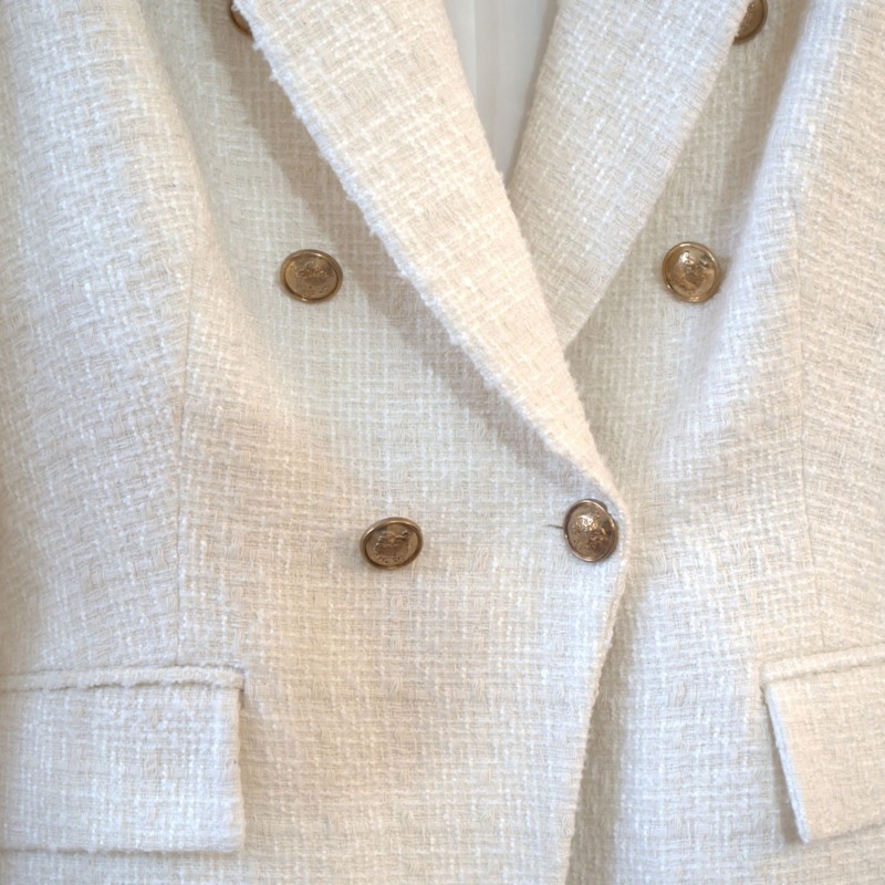 Thumbnail of Modern Casual Button Women Tweed Jacket image