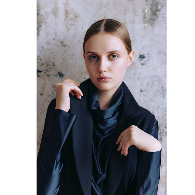 Thumbnail of Modern Elegant Deep V-Neck Vest With Peplum Detail Black image