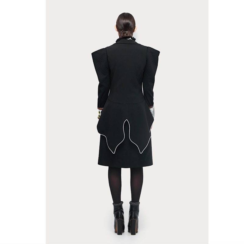Thumbnail of Modern Elegant Deep V-Neck Vest With Peplum Detail Black image