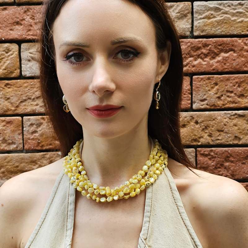 Thumbnail of Modern Style Heart Citrine Dangle Earrings image