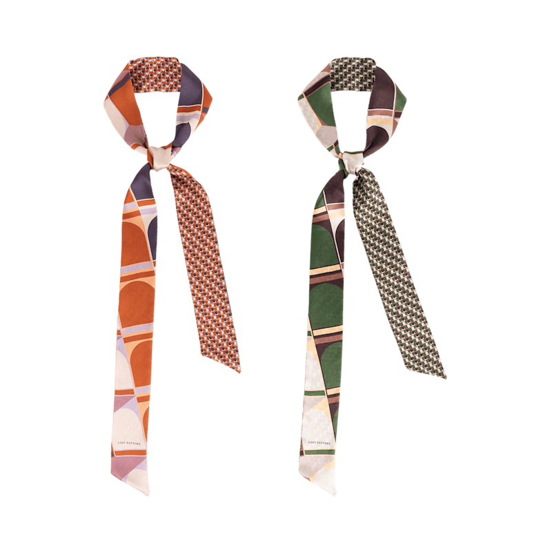 Thumbnail of Modular Silk Skinny Scarf - Orange image