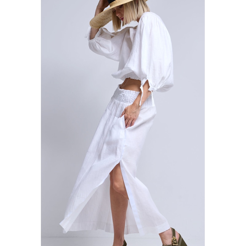 Thumbnail of Mojito Linen Maxi Skirt - Ivory image