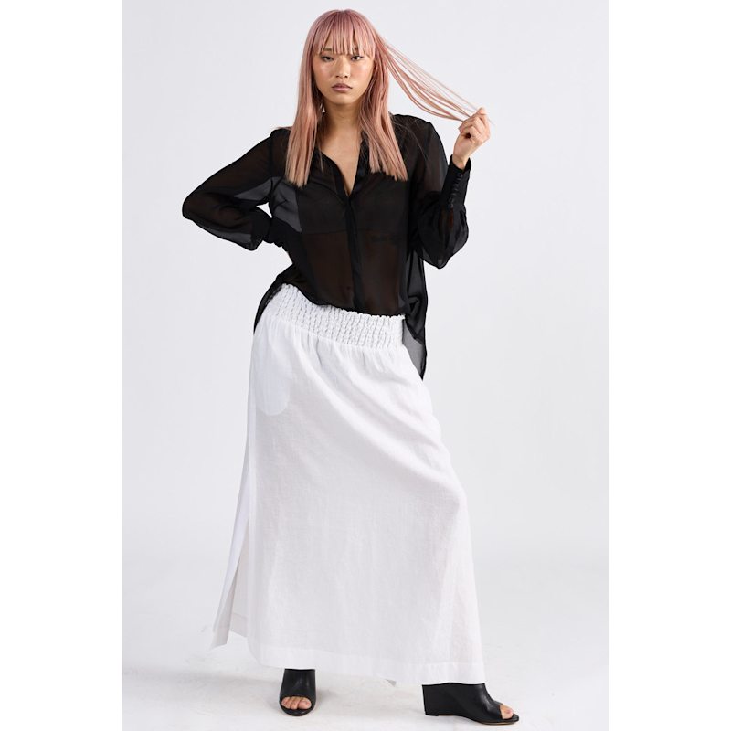 Thumbnail of Mojito Linen Maxi Skirt - Ivory image