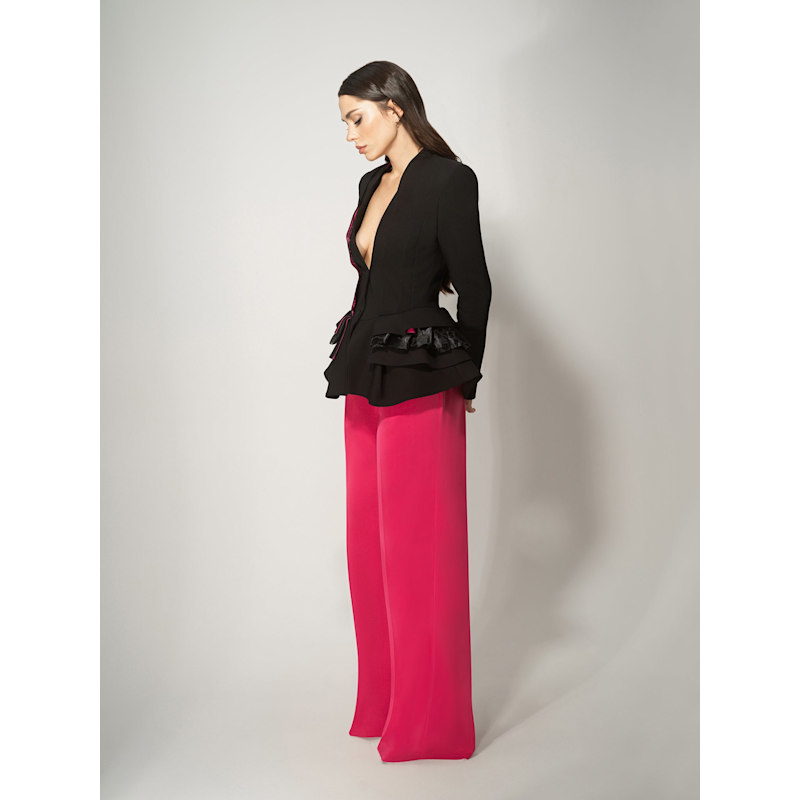 Thumbnail of High-Waist Wide-Leg Trousers, Hot Pink image